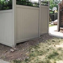 Privacy Vinyl Fence With Iron Fence Extension